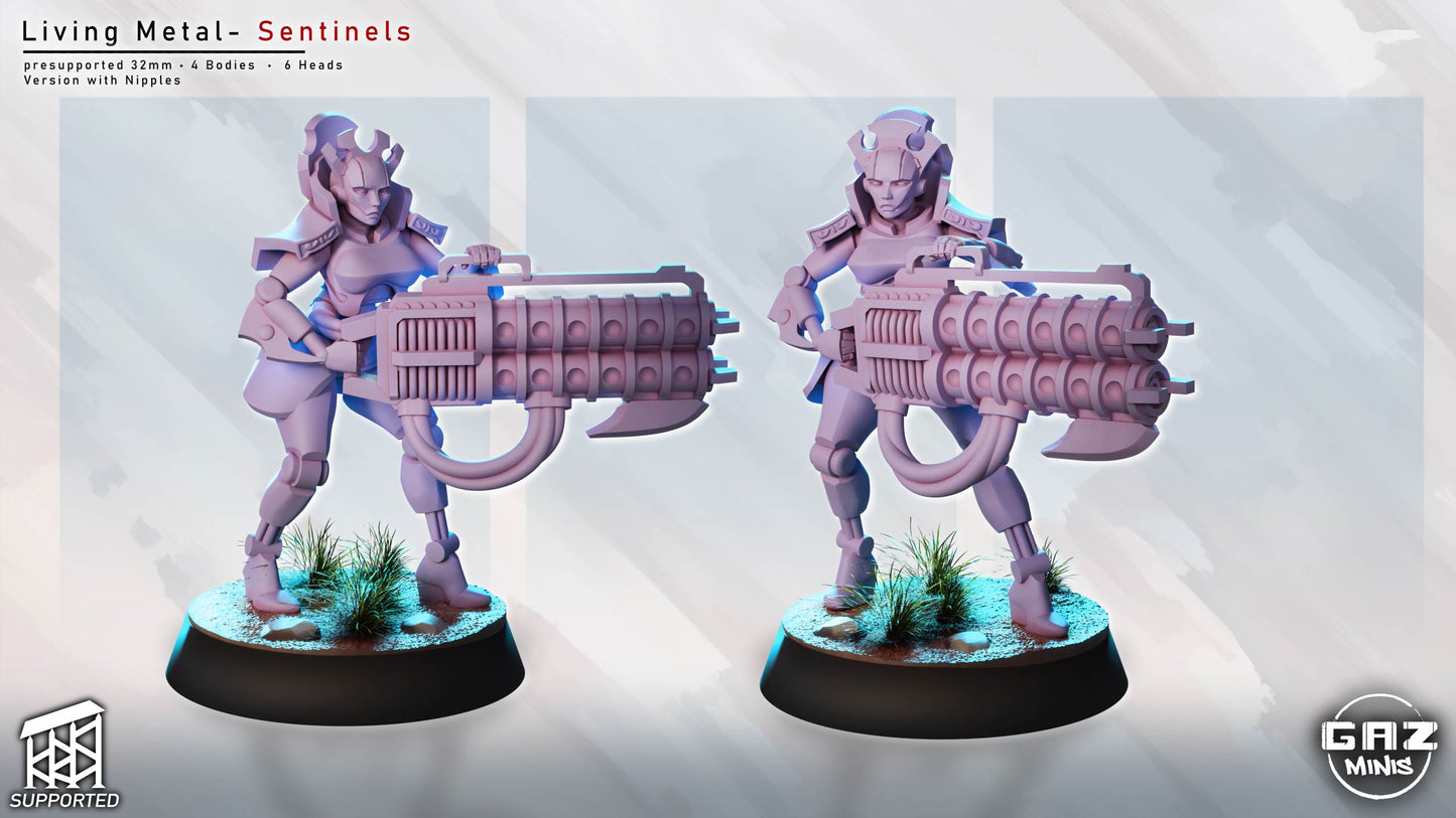 Living Metal Sentinels – Heavy Weapons Unit by Gaz Minis