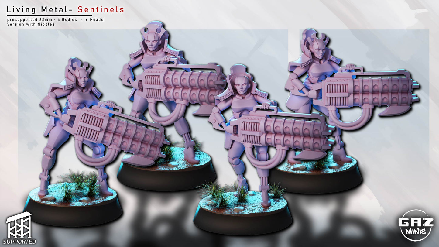 Living Metal Sentinels – Heavy Weapons Unit by Gaz Minis