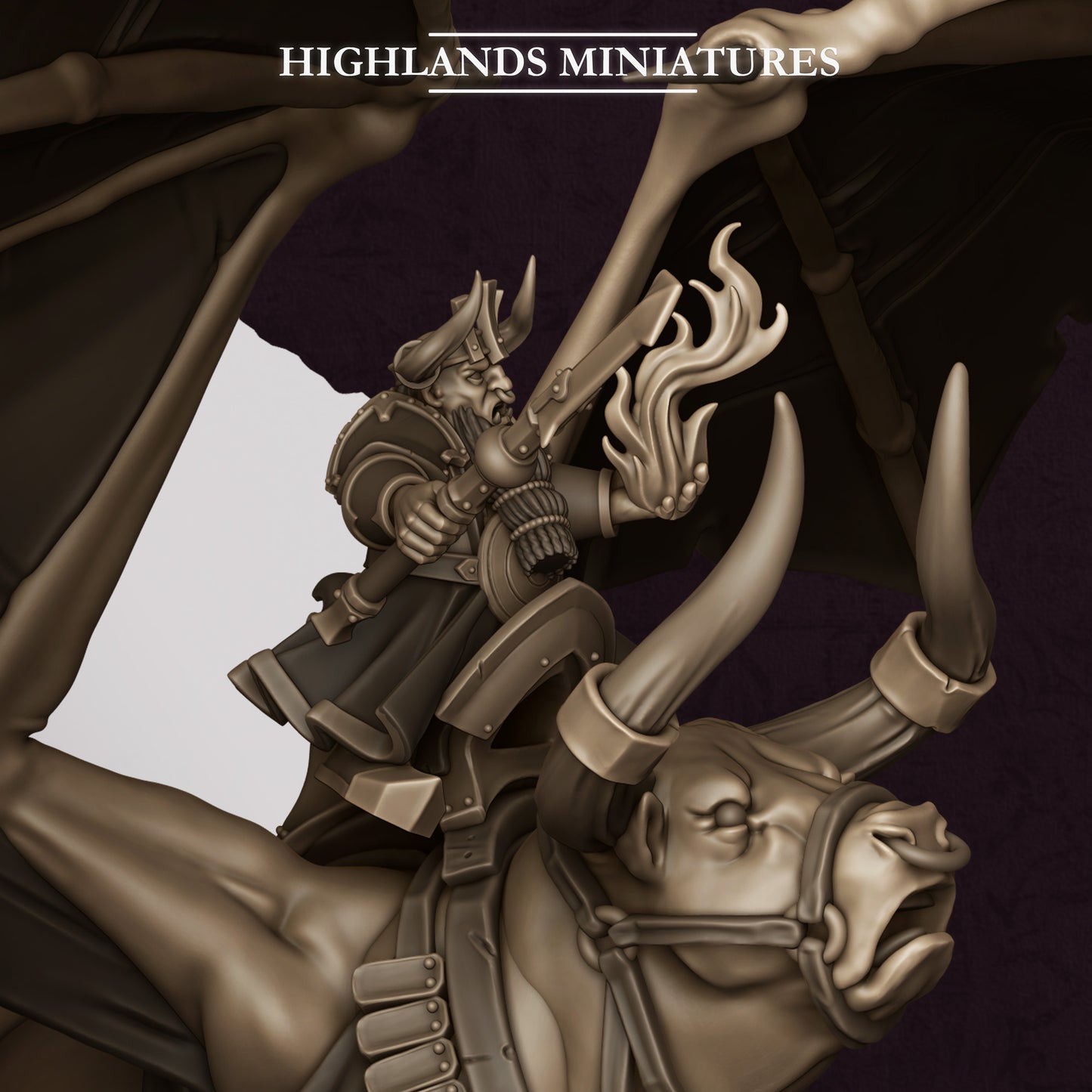 Marduk Sorcerer On Bull from Sons of Marduk  by Highland Miniatures