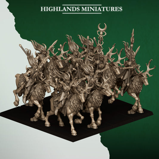 Mounted Moonlight Sisters from Feral Elves by Highland Miniatures
