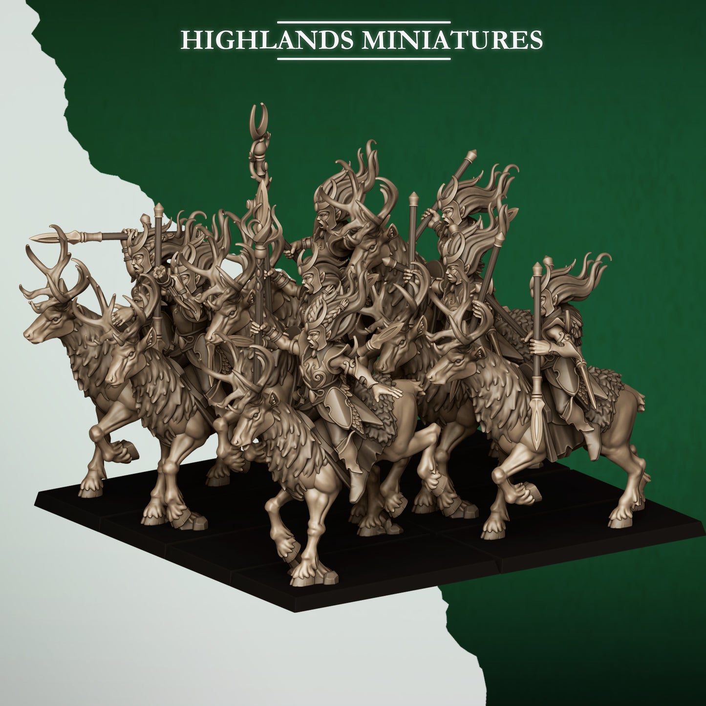 Mounted Moonlight Sisters from Feral Elves by Highland Miniatures