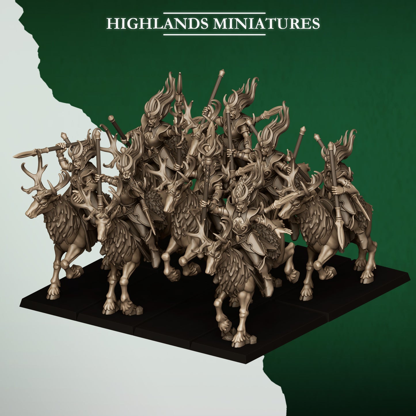 Mounted Moonlight Sisters from Feral Elves by Highland Miniatures