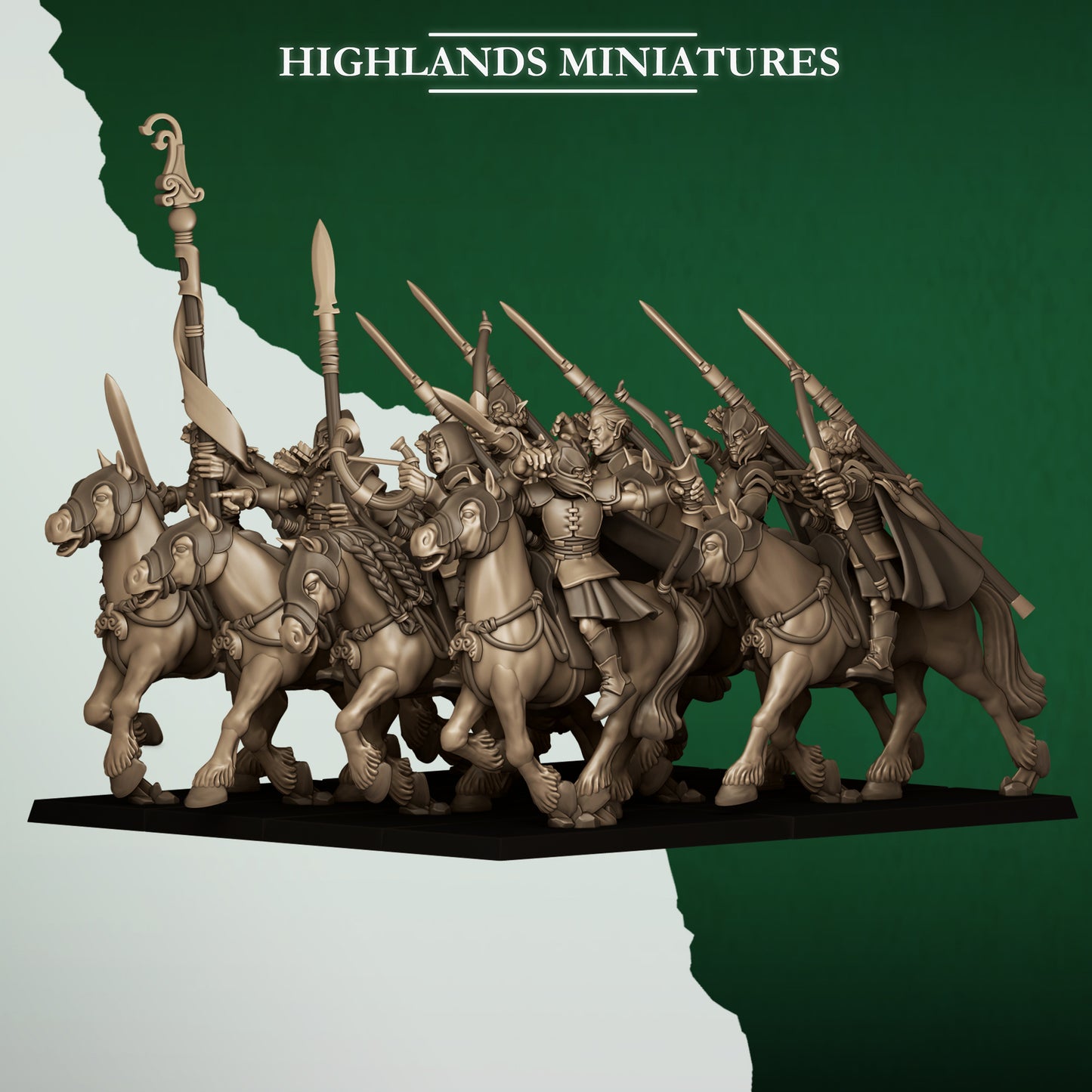 Mounted Feral Archers from Feral Elves by Highland Miniatures