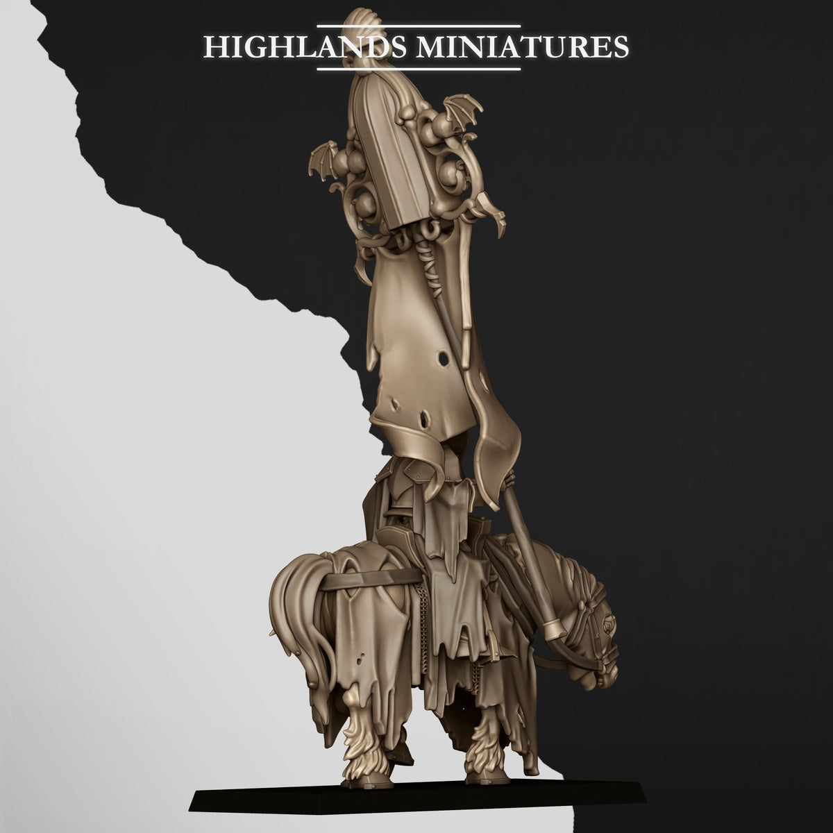 Mounted Skeletal Lord BSB by Highland Miniatures