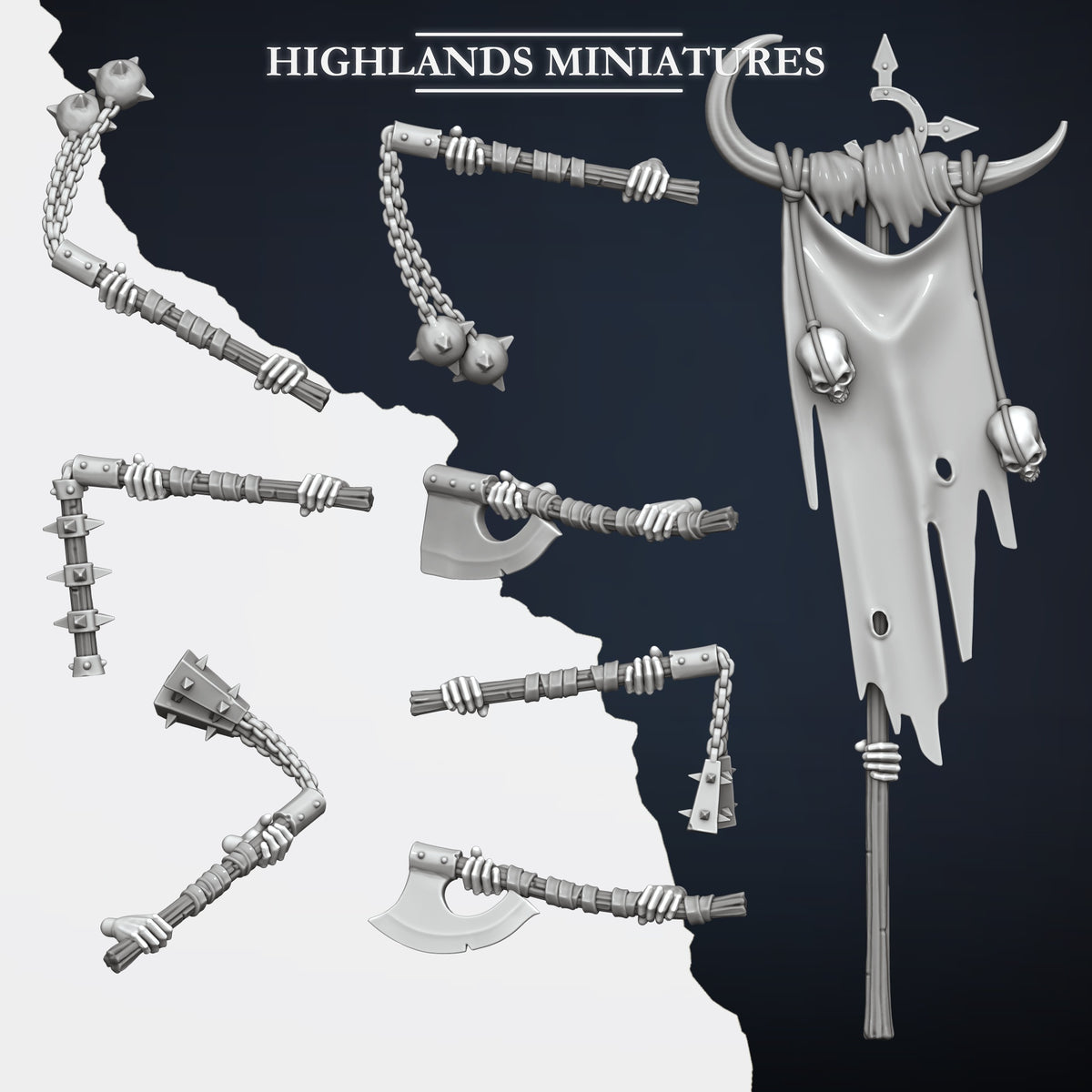 Norse Raiders with two handed weapons by Highland Miniatures