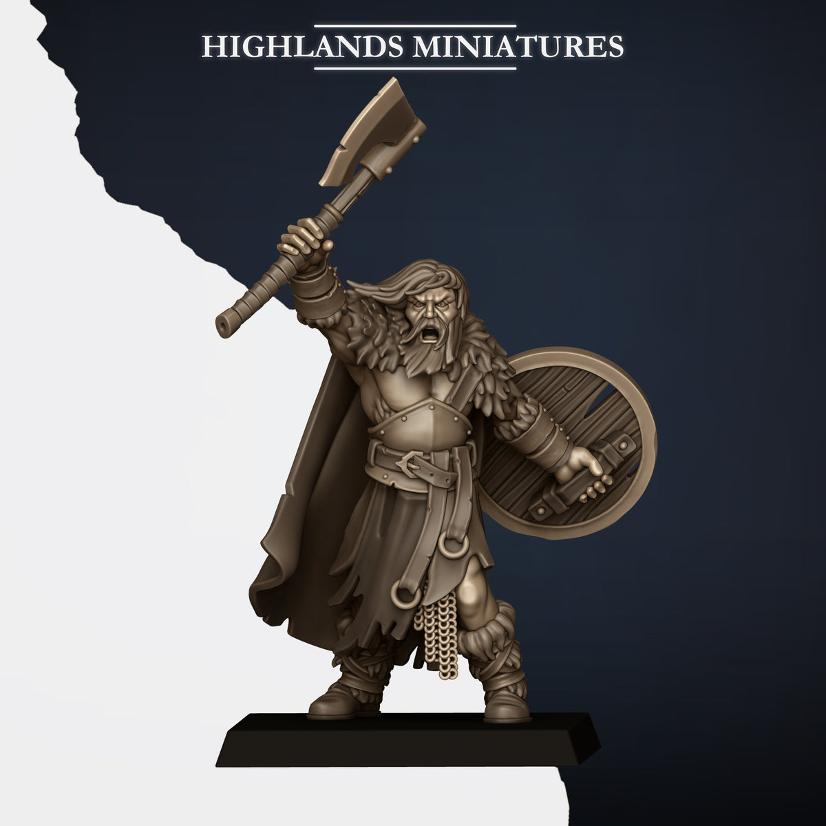Norse Raiders with hand weapons and shields by Highland Miniatures