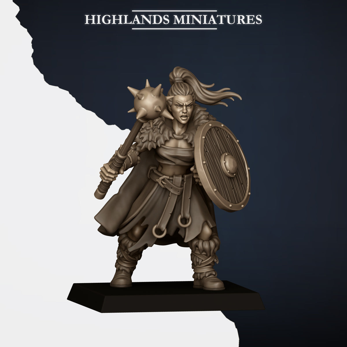 Norse Raiders with hand weapons and shields by Highland Miniatures