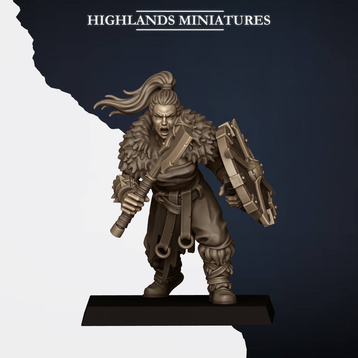 Norse Raiders with hand weapons and shields by Highland Miniatures