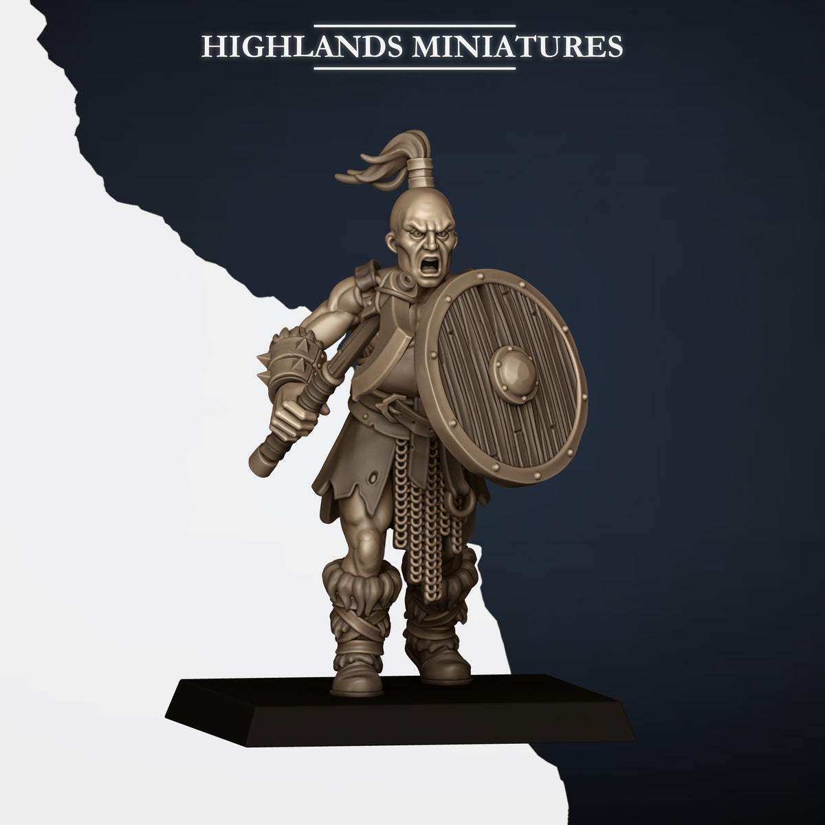 Norse Raiders with hand weapons and shields by Highland Miniatures