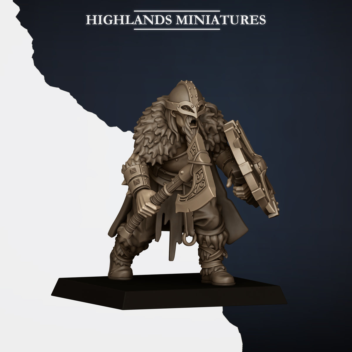Norse Raiders with hand weapons and shields by Highland Miniatures