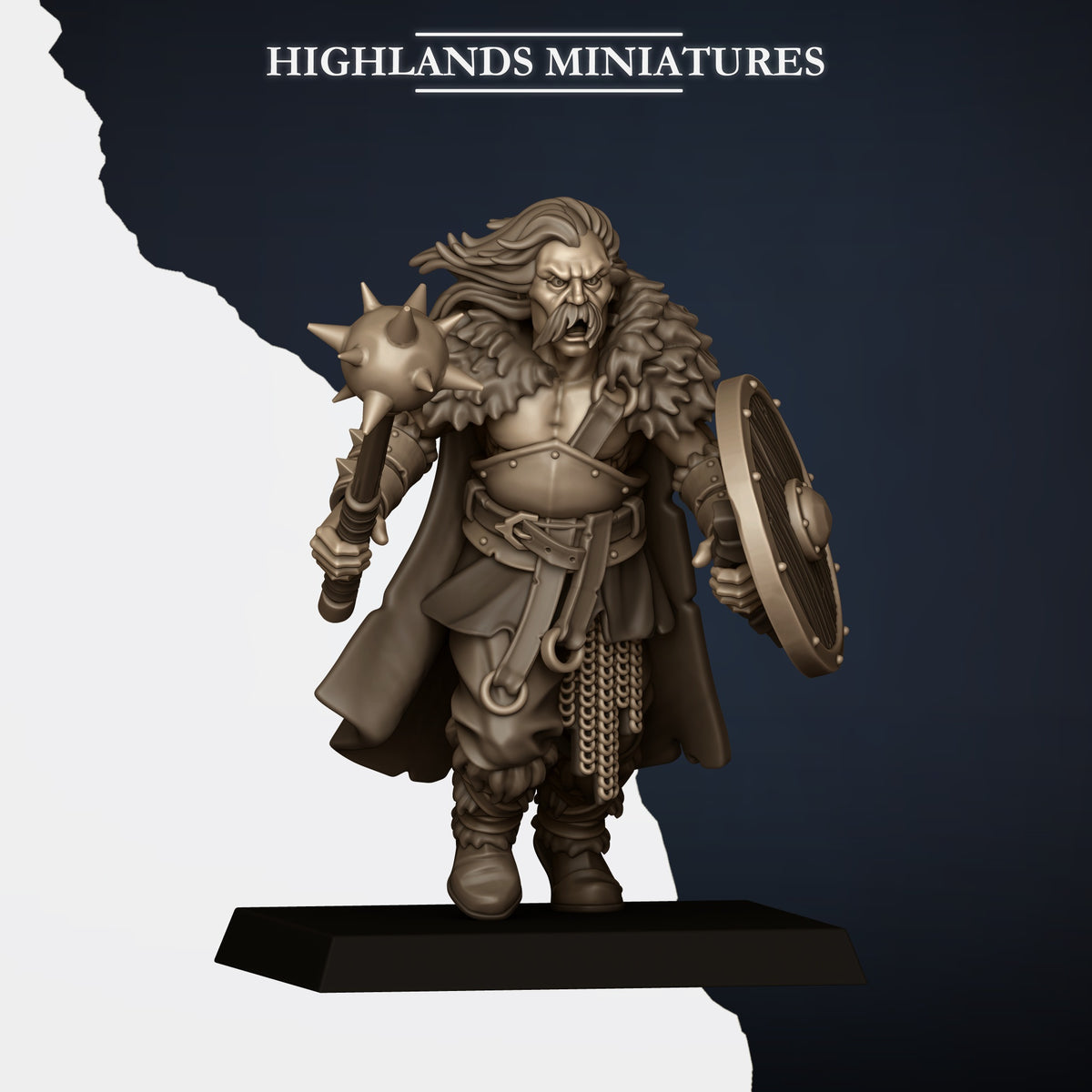 Norse Raiders with hand weapons and shields by Highland Miniatures
