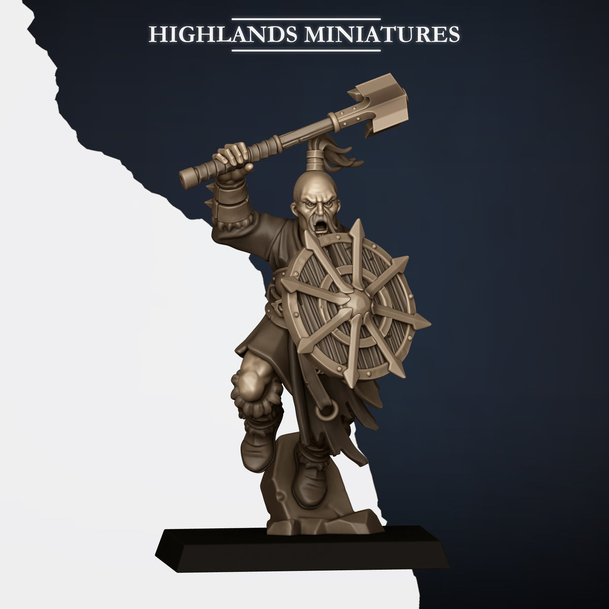 Norse Raiders with hand weapons and shields by Highland Miniatures