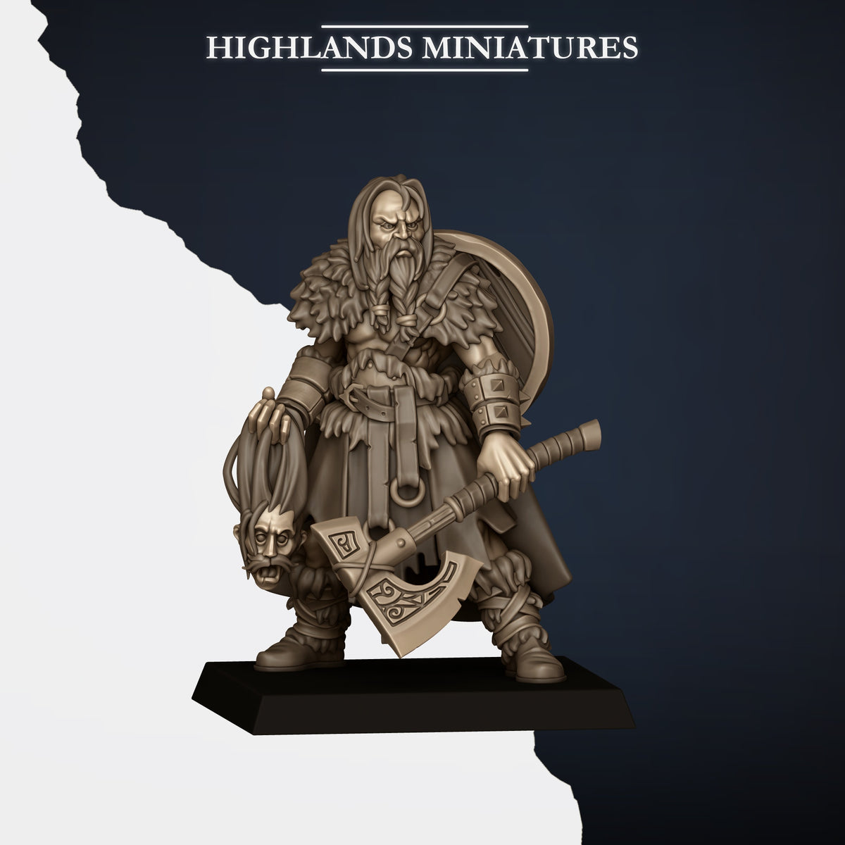 Norse Raiders with hand weapons and shields by Highland Miniatures