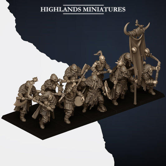 Norse Raiders with two handed weapons by Highland Miniatures