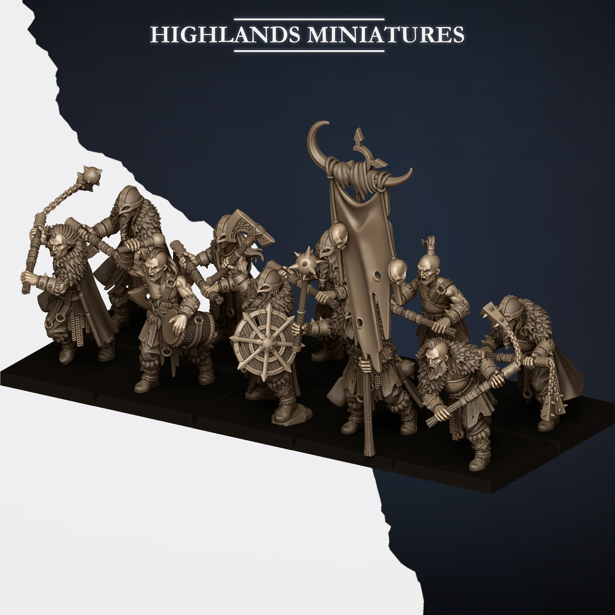 Norse Raiders with two handed weapons by Highland Miniatures