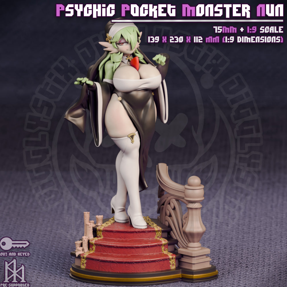 Psychic Pocket Monster Nun by Jigglystix Pin Up Factory Miniatures