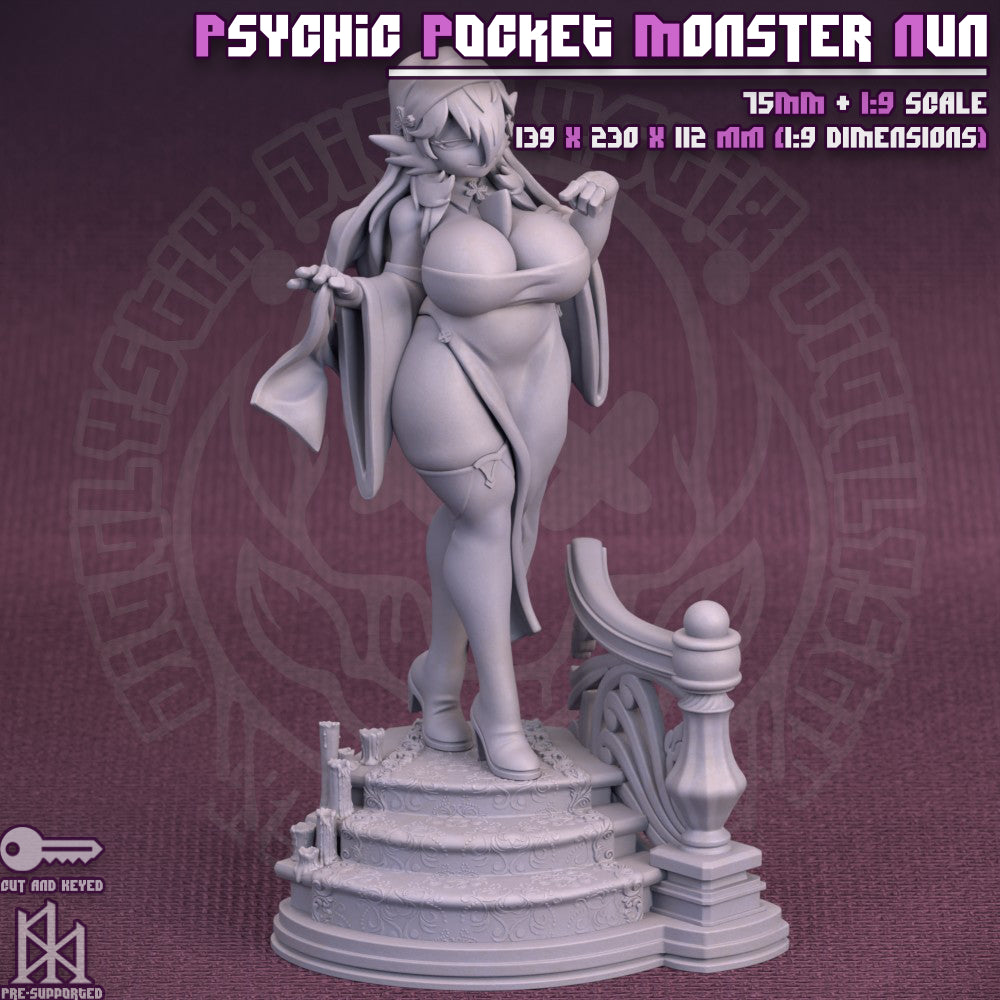 Psychic Pocket Monster Nun by Jigglystix Pin Up Factory Miniatures