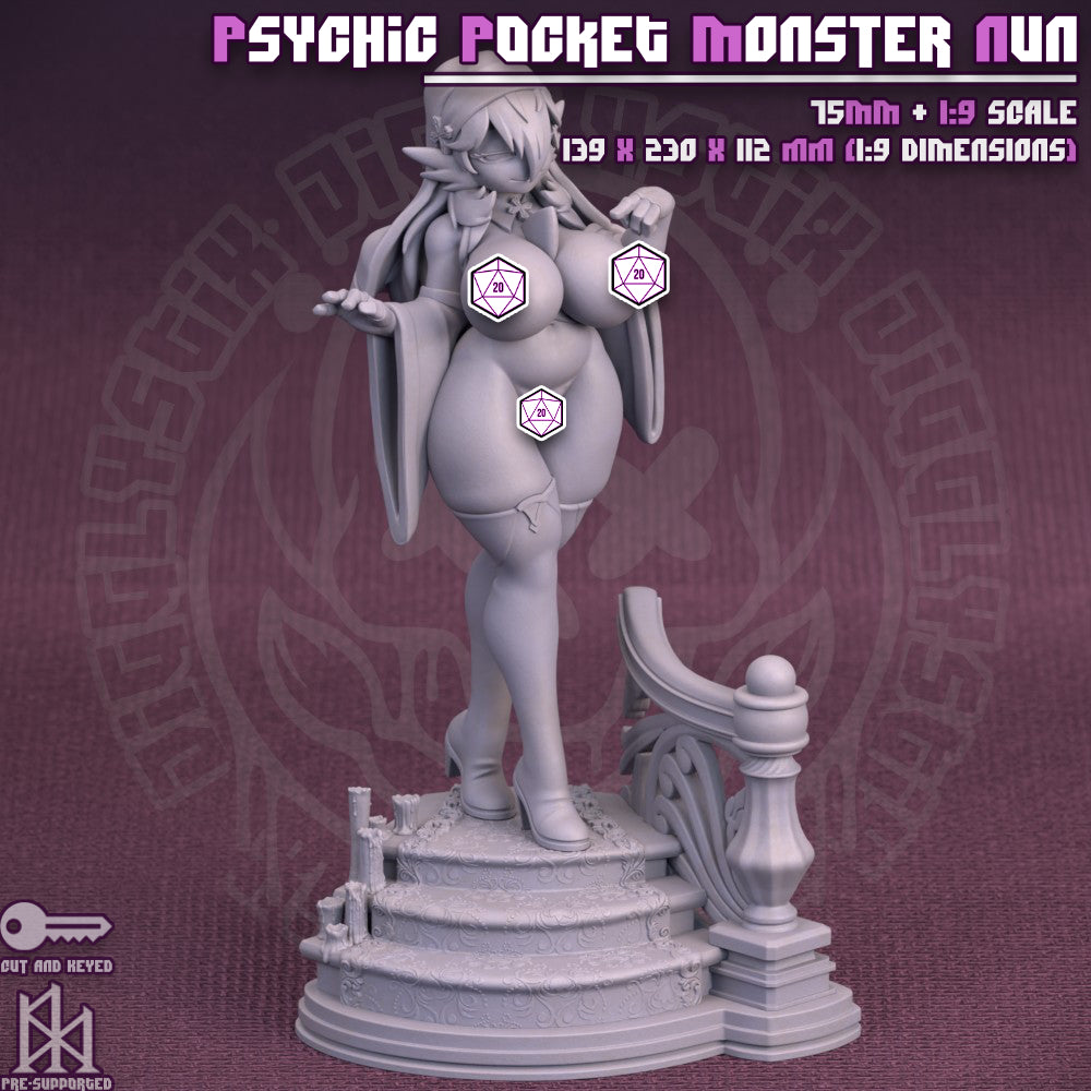 Psychic Pocket Monster Nun by Jigglystix Pin Up Factory Miniatures