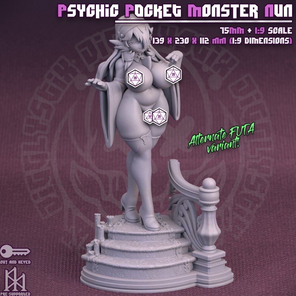 Psychic Pocket Monster Nun by Jigglystix Pin Up Factory Miniatures