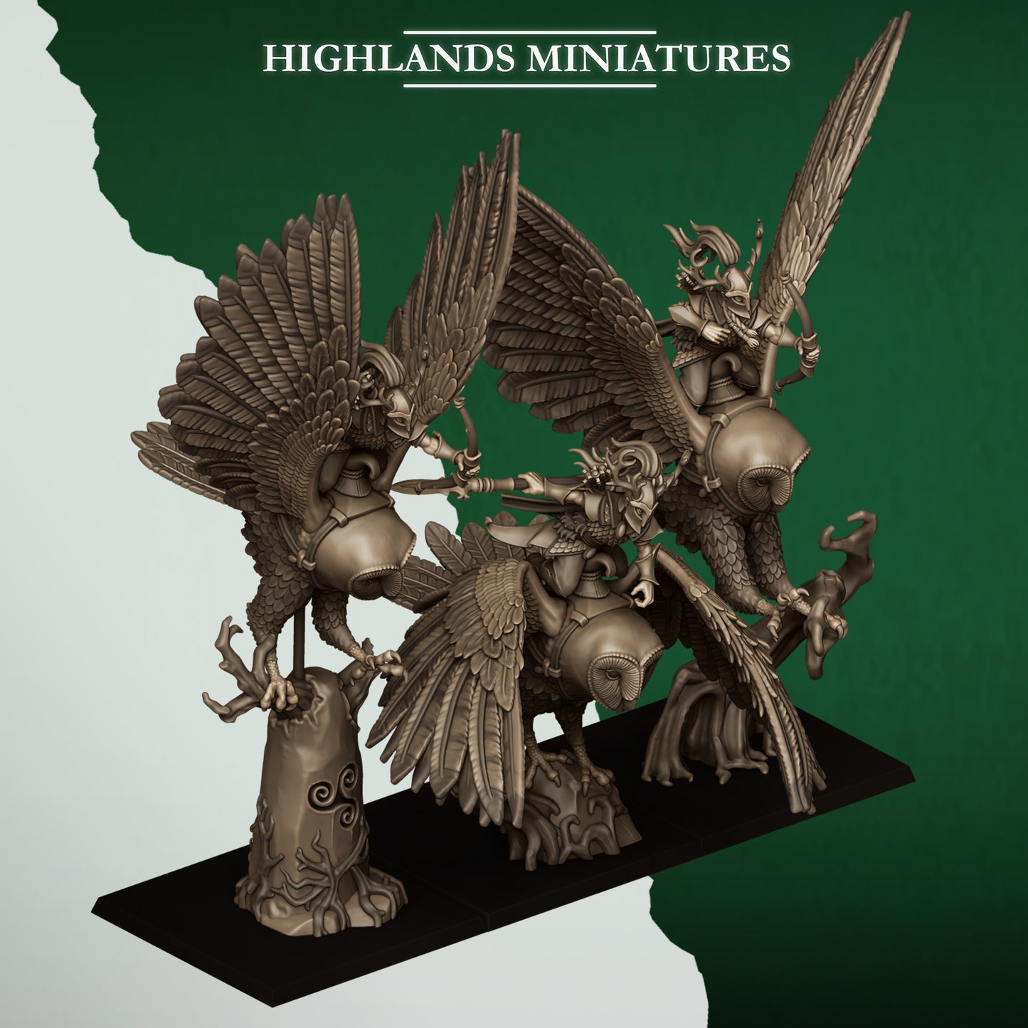 Great Owls Riders from Feral Elves By Highland Miniatures