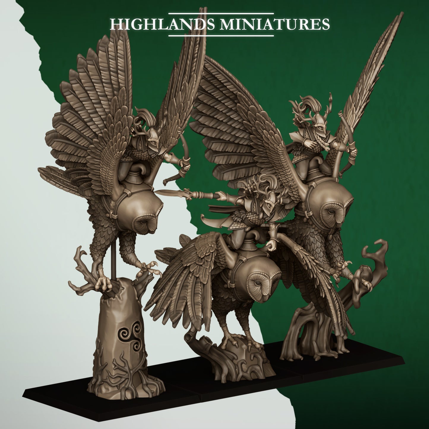Great Owls Riders from Feral Elves By Highland Miniatures