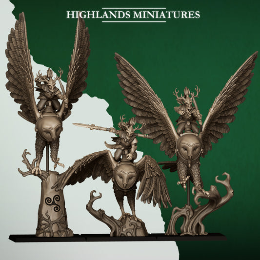 Great Owls Riders from Feral Elves By Highland Miniatures