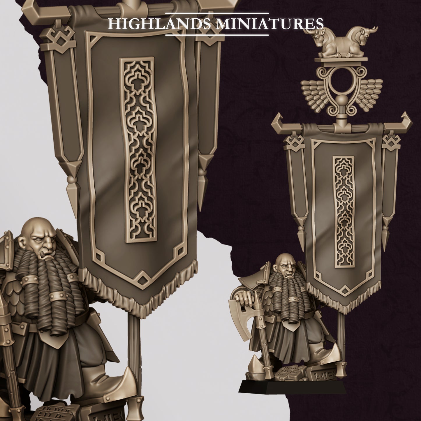 Son of Marduk Battle Standard Bearer  by Highland Miniatures