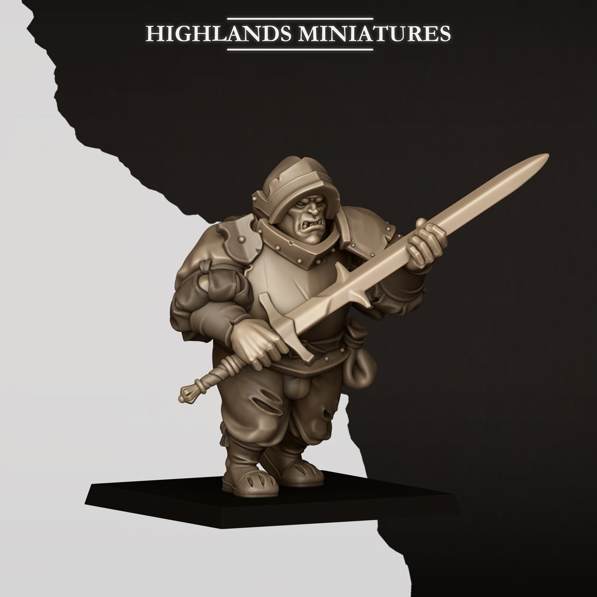 SUNLAND OGRES WITH ZWEIHANDER  by Highland Miniatures
