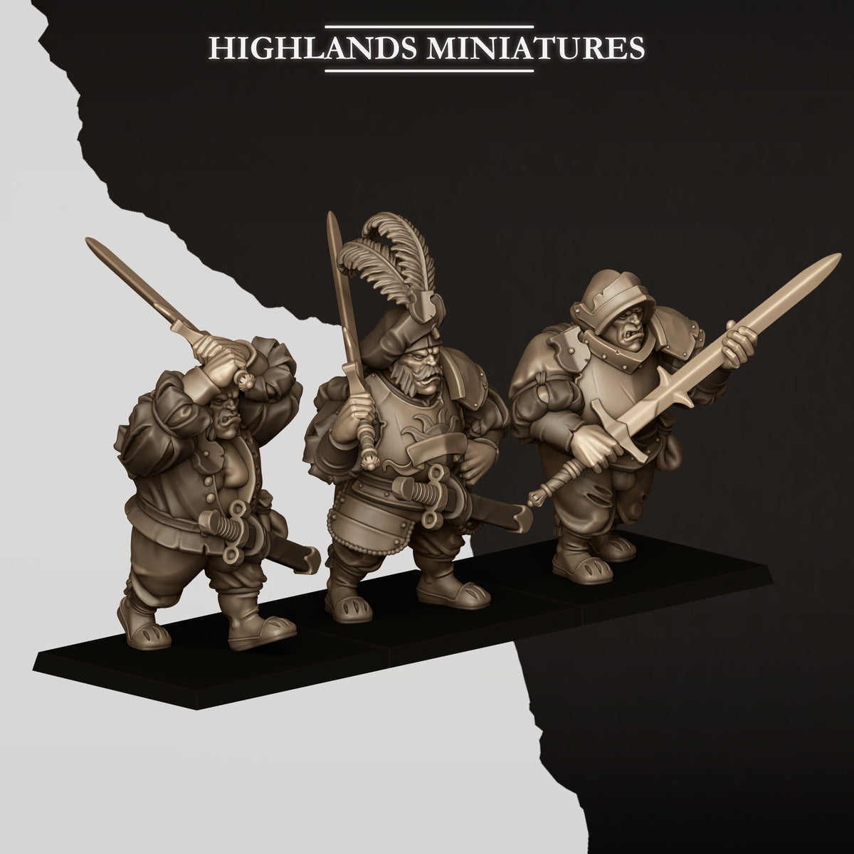SUNLAND OGRES WITH ZWEIHANDER  by Highland Miniatures
