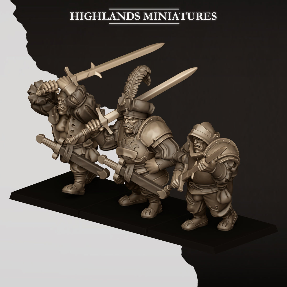 SUNLAND OGRES WITH ZWEIHANDER  by Highland Miniatures