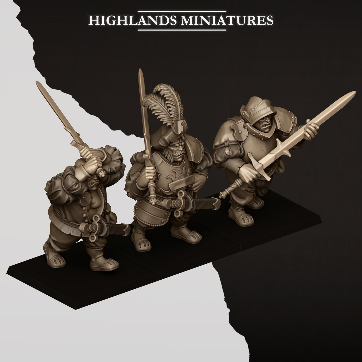 SUNLAND OGRES WITH ZWEIHANDER  by Highland Miniatures