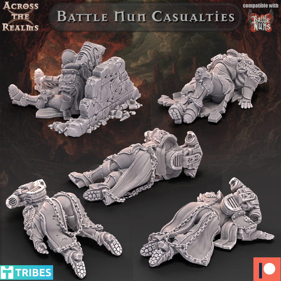 Battle Nun Casualties by Across the Realms Miniatures