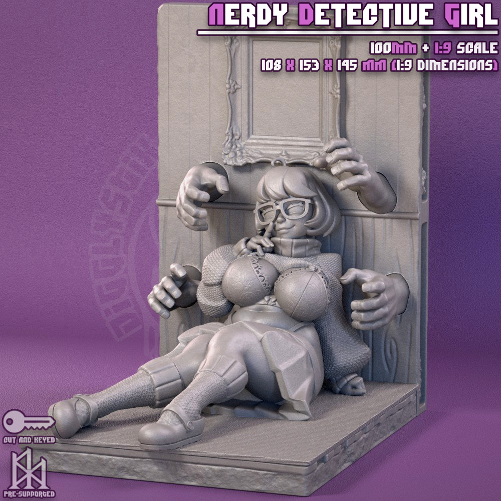 Nerdy Detective Girl by Jigglystix Pin Up Factory Miniatures