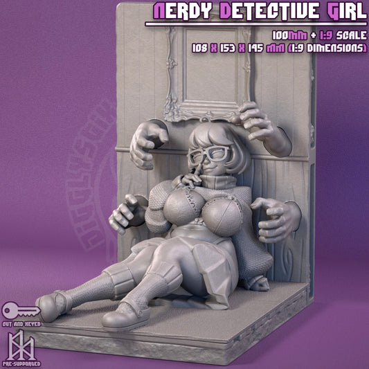 Nerdy Detective Girl by Jigglystix Pin Up Factory Miniatures