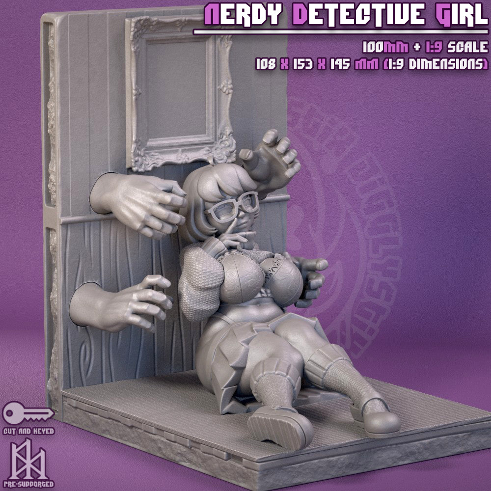 Nerdy Detective Girl by Jigglystix Pin Up Factory Miniatures