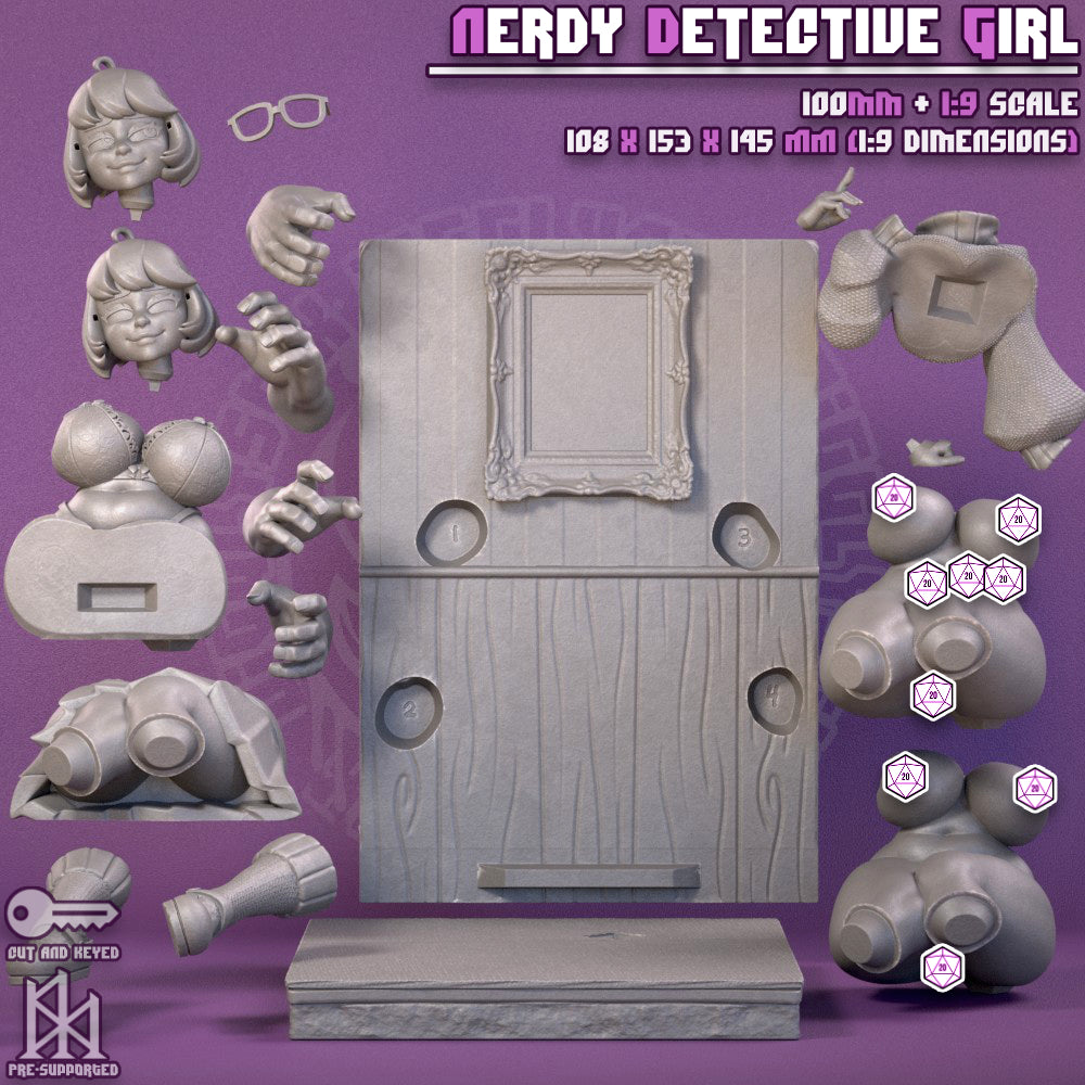Nerdy Detective Girl by Jigglystix Pin Up Factory Miniatures