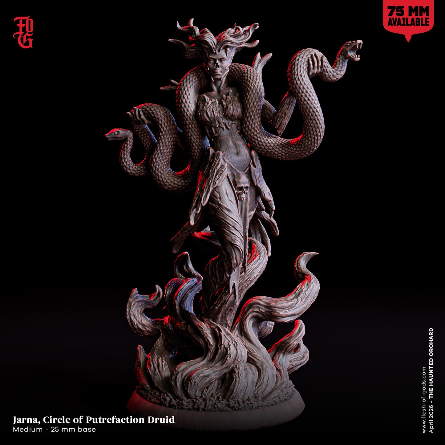 Jarna, Circle of Putrefaction Druid from "Haunted Orchid" by Flesh of Gods Miniatures